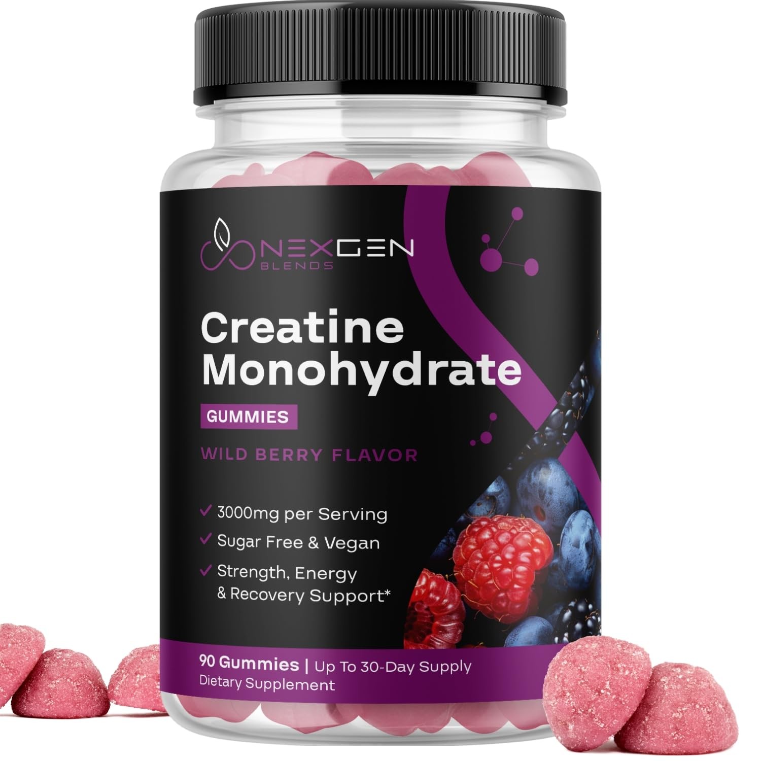 Gomitas Monohidrato De Creatina Fuerza Músculo y Energía Para Hombres y Mujeres