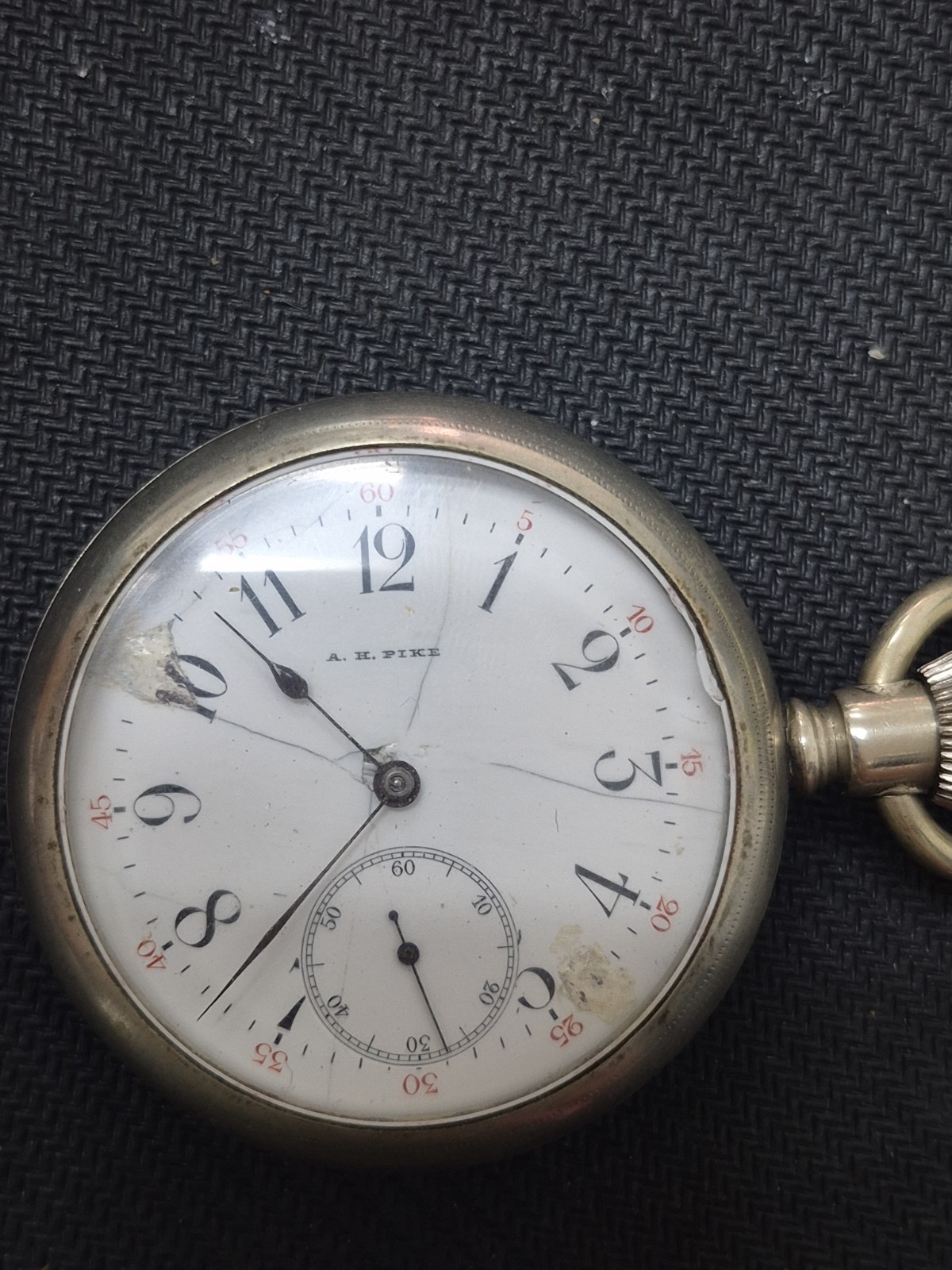 ⏱️ Vintage Rockford A.H. Pike Silver Pocket Watch For Parts/ Repair ⏱️ Vintage Rockford A.H. Pike Silver Pocket Watch For Parts/ Repair