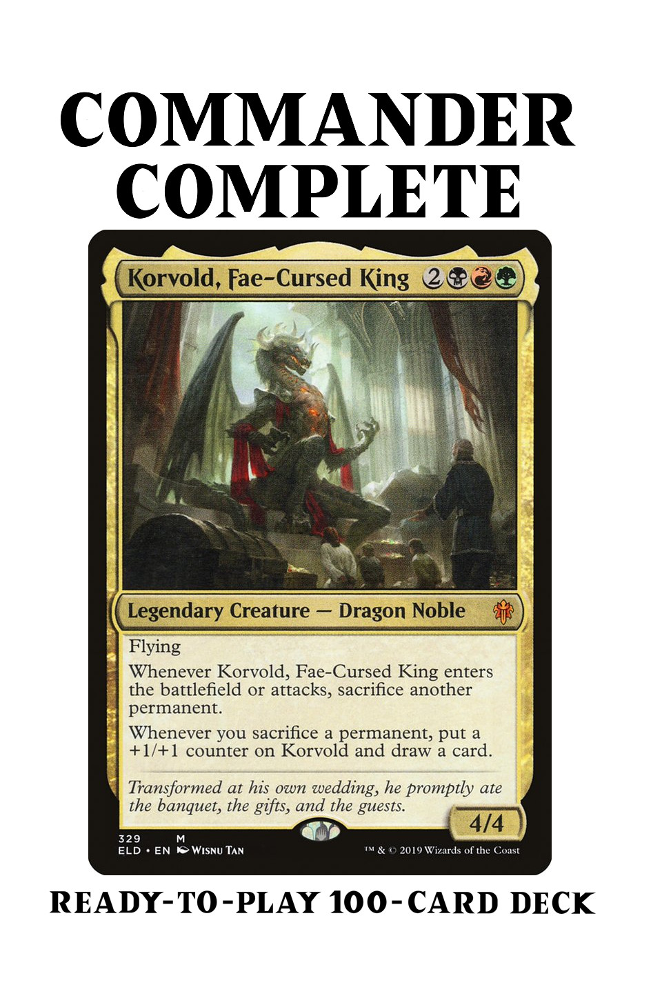 Korvold, Fae-Cursed King SACRIFICE AND TREASURE Magic MTG Custom Commander Deck