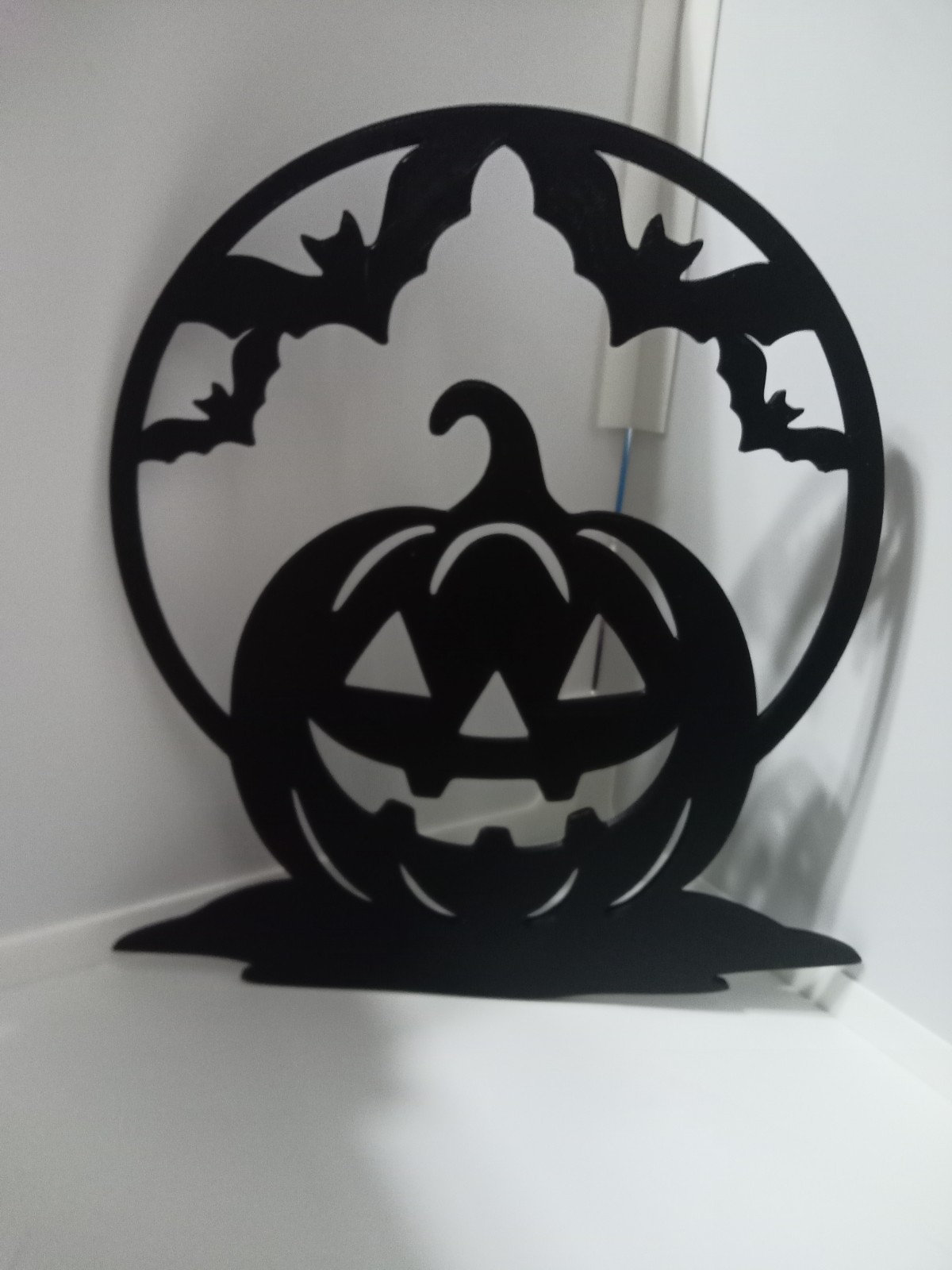Halloween Pumpkin and Bats 3d Printed Wall Art Halloween Pumpkin and Bats 3d Printed Wall Art