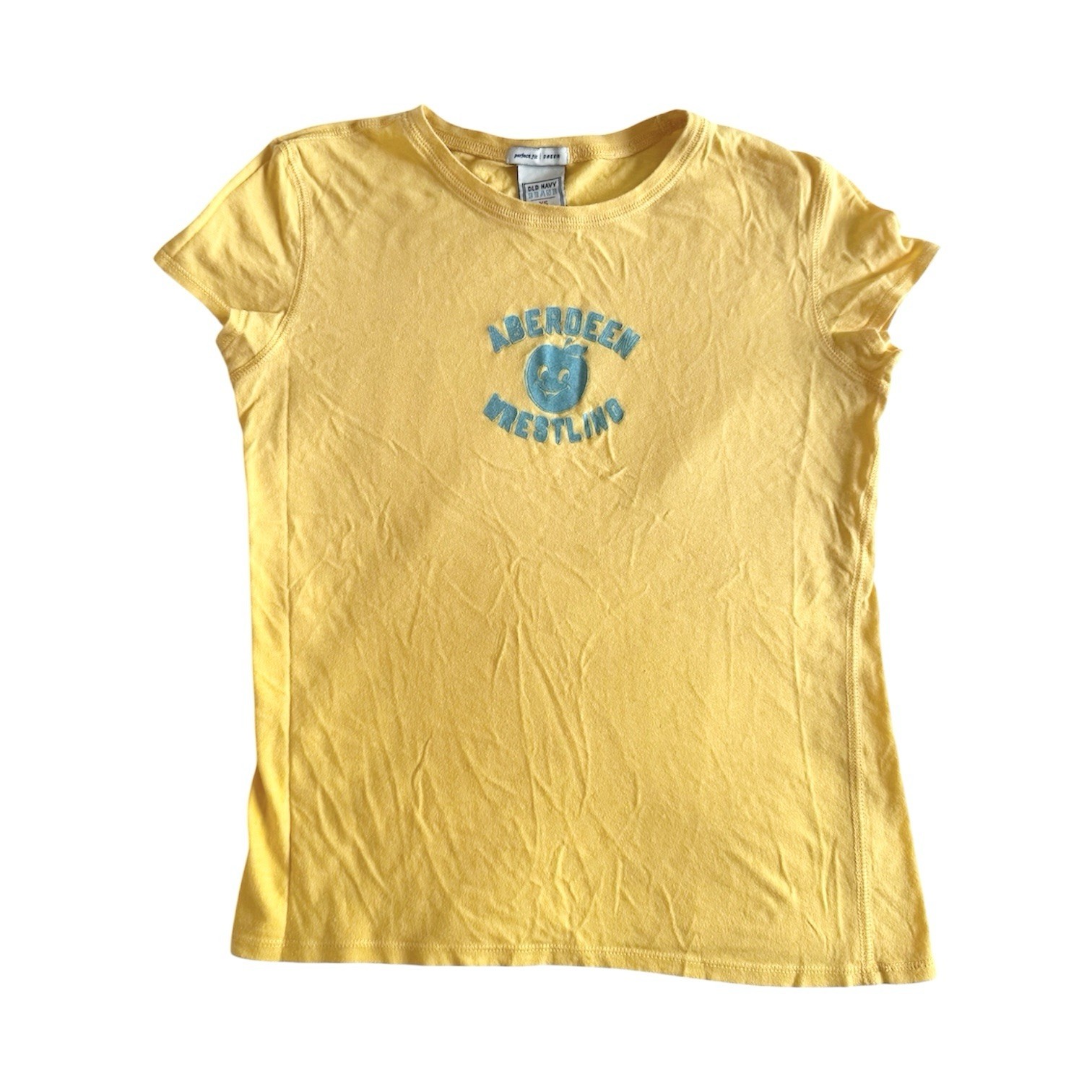VTG Y2K Kidcore Cute Gyaru Graphic Slogan Yellow Baby Tee