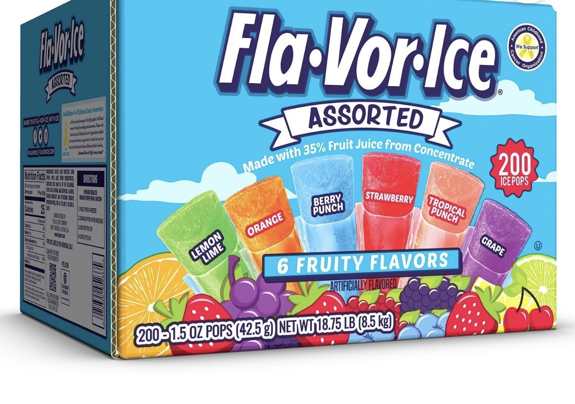 Fla-Vor-Ice Giant Assorted Ice Pops, 1.5 Oz, 200 Pack Fla-Vor-Ice Giant Assorted Ice Pops, 1.5 Oz, 200 Pack