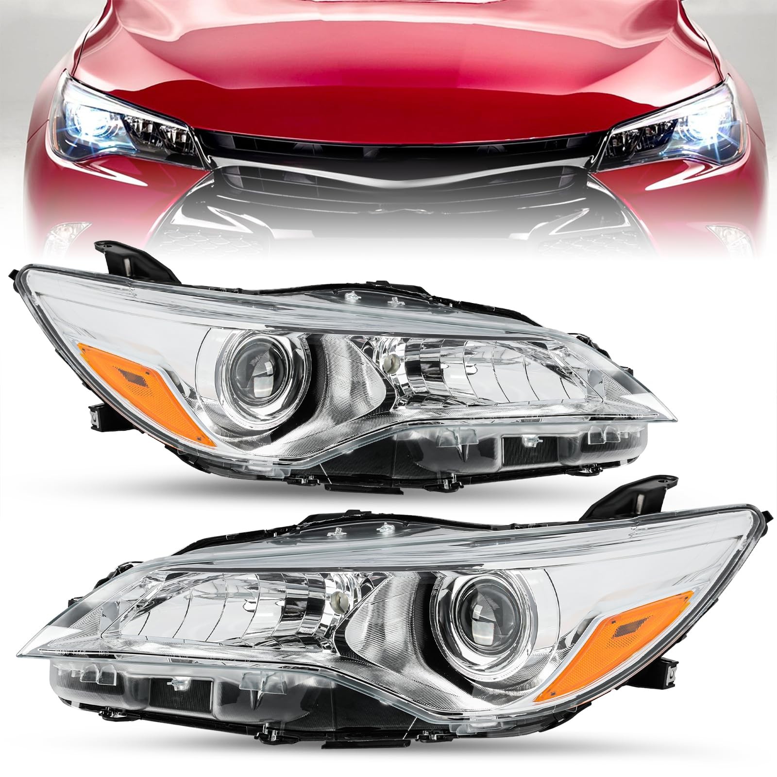 Headlight Replacement for 2015-2017 Toyota Camry,Driver&Passenger