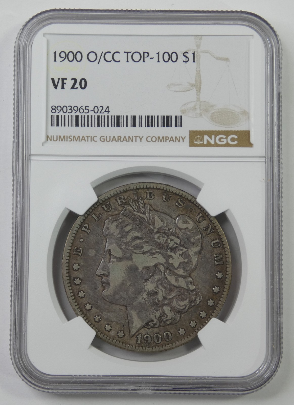 1900-O/CC TOP-100 USA $1 Morgan Silver Dollar NGC VF 20