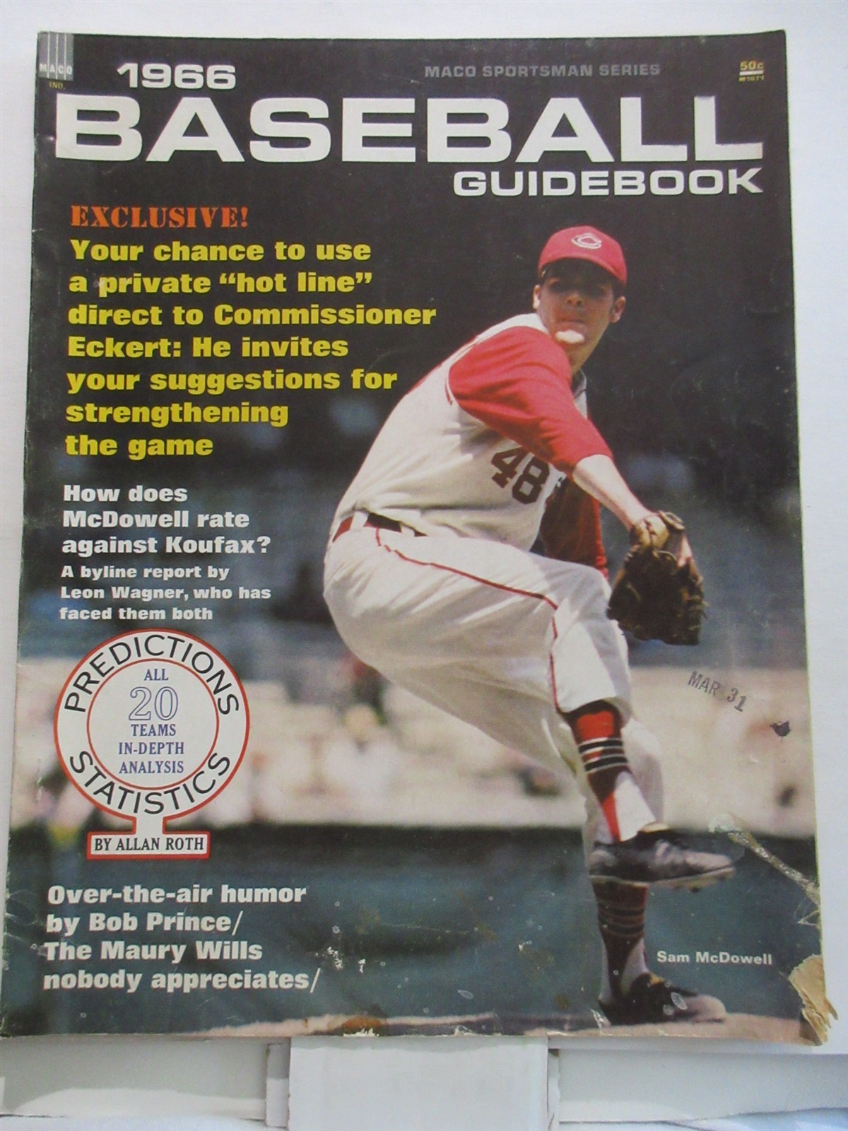 Vintage 1966 Baseball Guidebook Magazine Sam McDowell Cleveland Indians Vintage 1966 Baseball Guidebook Magazine Sam McDowell Cleveland Indians