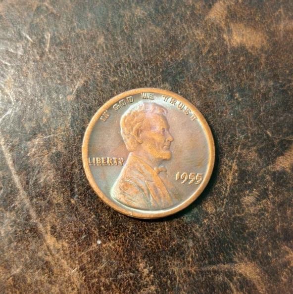 ---1955 DDO Lincoln Wheat Cent As shown in the figure--- ---1955 DDO Lincoln Wheat Cent As shown in the figure---