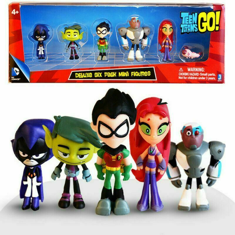 Teen Titans Go Deluxe Six Pack 6 Mini Figure set. New. Mint In Box Teen Titans Go Deluxe Six Pack 6 Mini Figure set. New. Mint In Box