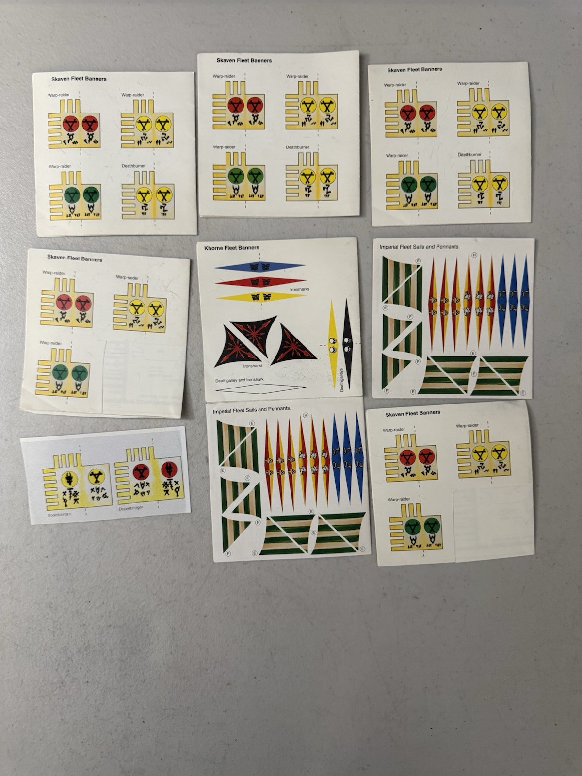 🔥Games Workshop Man O’ War Fleet Banner Sail Sheets Skaven Khorne Imperial🔥