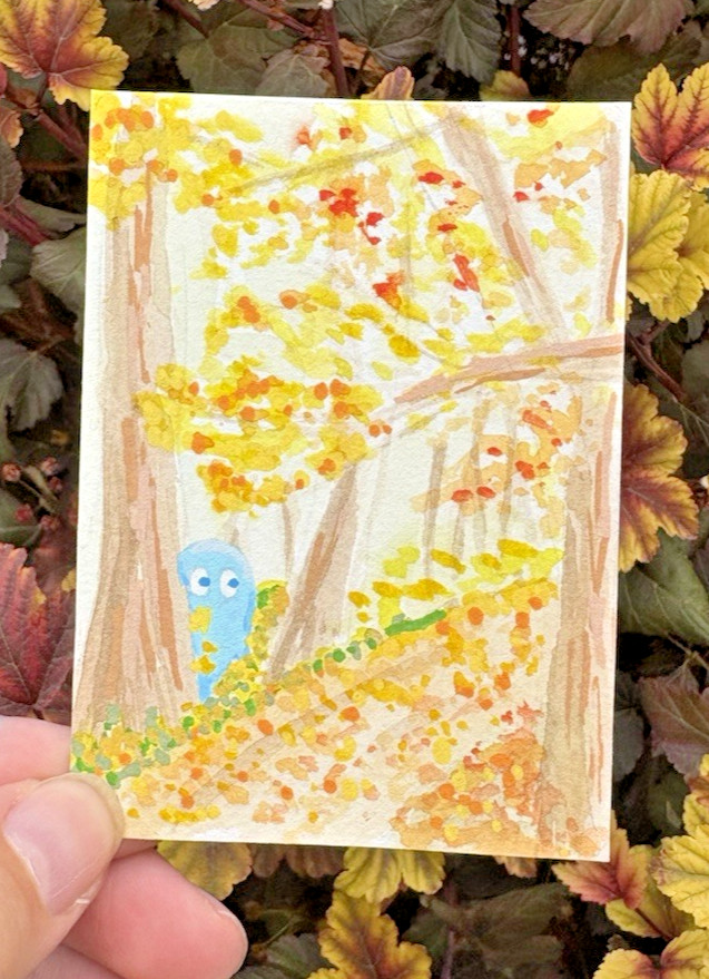 ACEO Original Portrait watercolor acrylic Landscape Ghost Peachykeetchstudios ACEO Original Portrait watercolor acrylic Landscape Ghost Peachykeetchstudios