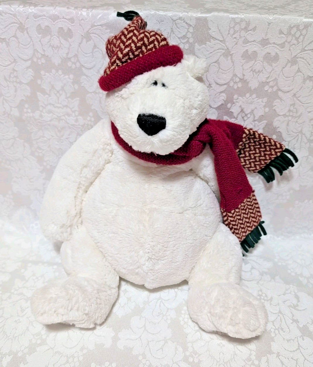 Gund Edgerton 16” White Bear - Hat & Scarf included