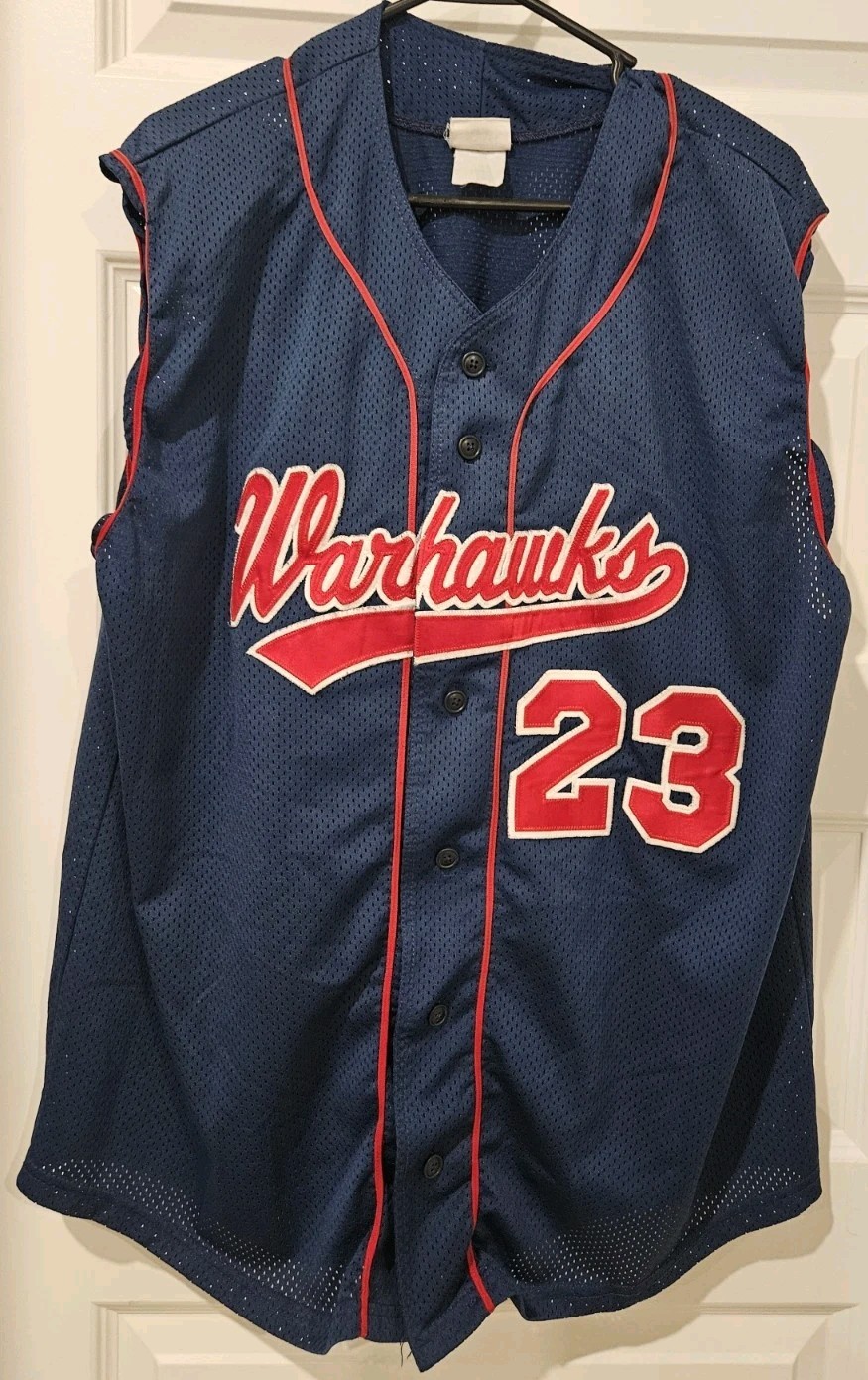 Martin Sports Warhawks #23 Baseball Jersey Adult XL Navy Red Mesh Sewn Martin Sports Warhawks #23 Baseball Jersey Adult XL Navy Red Mesh Sewn
