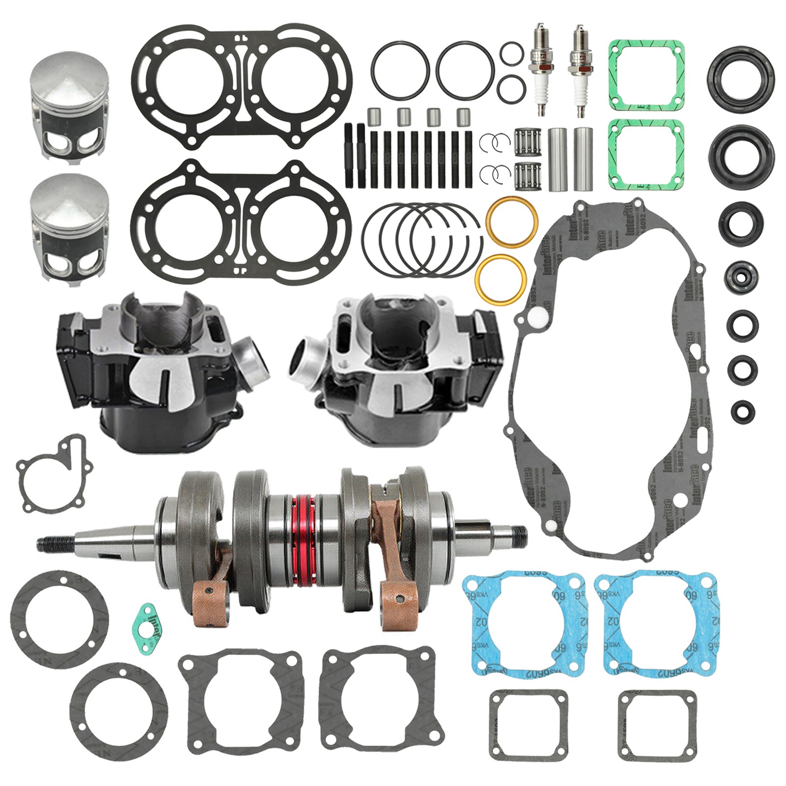 Engine Rebuild Kit For Yamaha Banshee 350 Crankshaft Piston Cylinder Gasket Set