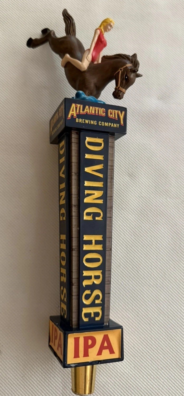 Extremely Rare Atlantic City “Diving Horse” Beer Tap Handle Breweriana Extremely Rare Atlantic City “Diving Horse” Beer Tap Handle Breweriana