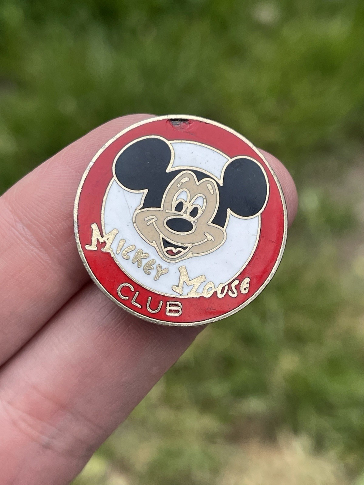 VTG Walt Disney Productions Mickey Mouse Club Enamel & Gold Tone Button-Pin Back VTG Walt Disney Productions Mickey Mouse Club Enamel & Gold Tone Button-Pin Back