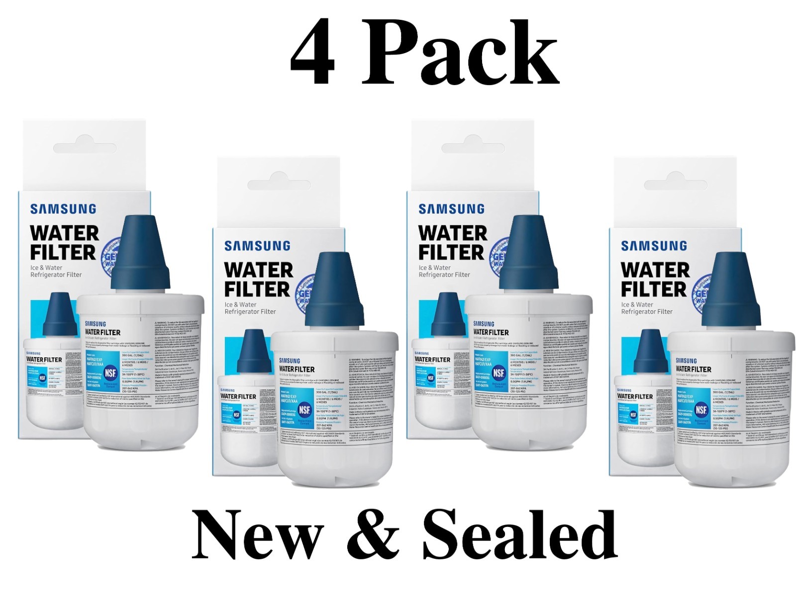 4x NEW Genuine OEM Samsung DA29-00003G Refrigerator Water Filter 4x NEW Genuine OEM Samsung DA29-00003G Refrigerator Water Filter