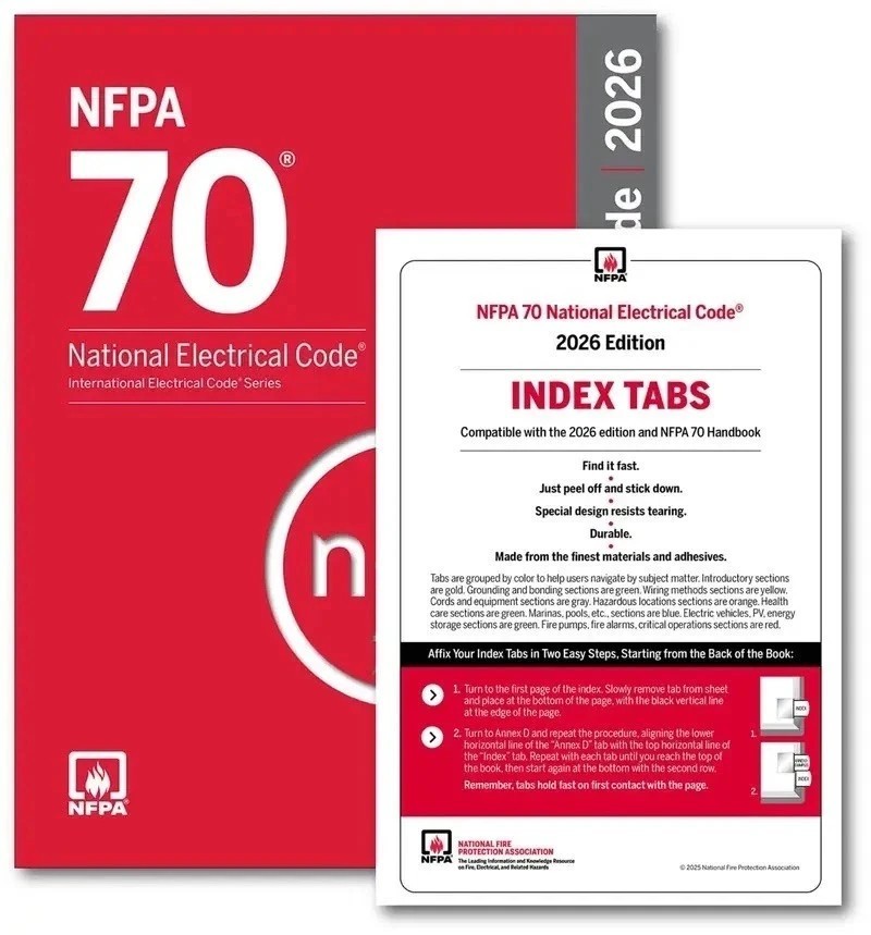 NFPA 70, National Electrical Code NEC 2026 WITH INDEX TAB Paperback USA STOCK NFPA 70, National Electrical Code NEC 2026 WITH INDEX TAB Paperback USA STOCK