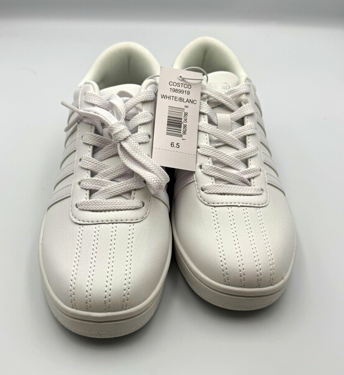 K-SWISS Men’s White Low Top Lace Up Athletic Tennis Sneakers Rubber Sole
