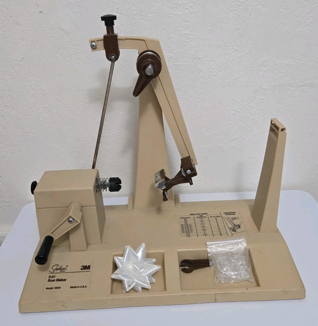 Vintage 3M Sasheen S-81 Bow Maker Model 18000 w/ Accessories WORKING Vintage 3M Sasheen S-81 Bow Maker Model 18000 w/ Accessories WORKING