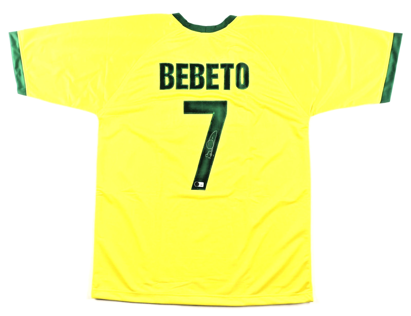 Bebeto Signed Brazil National Team Custom Jersey (Beckett) Roberto Machado Bebeto Signed Brazil National Team Custom Jersey (Beckett) Roberto Machado