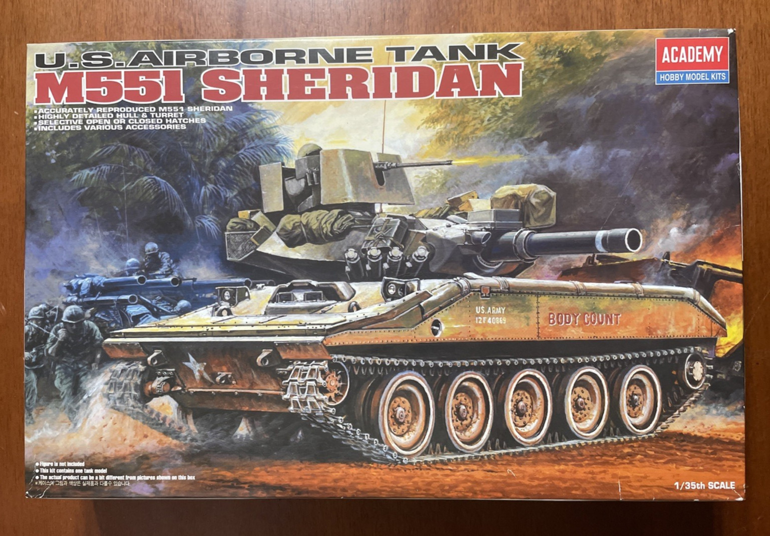 M551 Sheridan - 1/35 Scale Academy Unassembled Kit#13011 - Missing 1 Decal