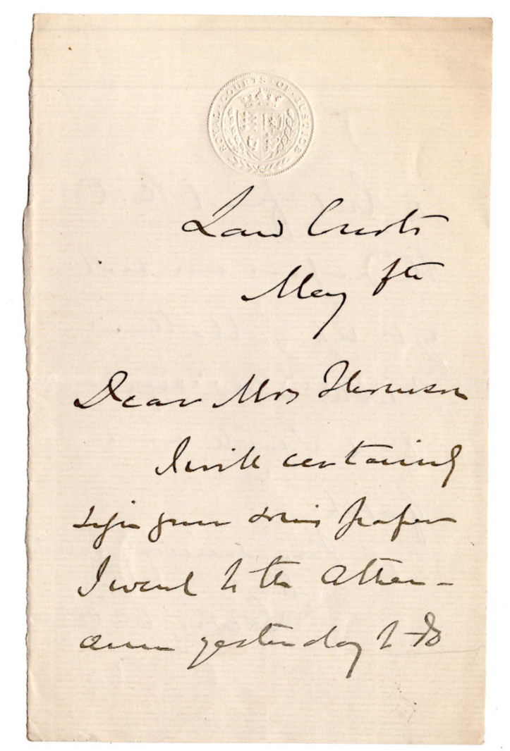 Lewis Cave (1832-1897) Signed Letter / Autographed Judge Queen\'s Bench
