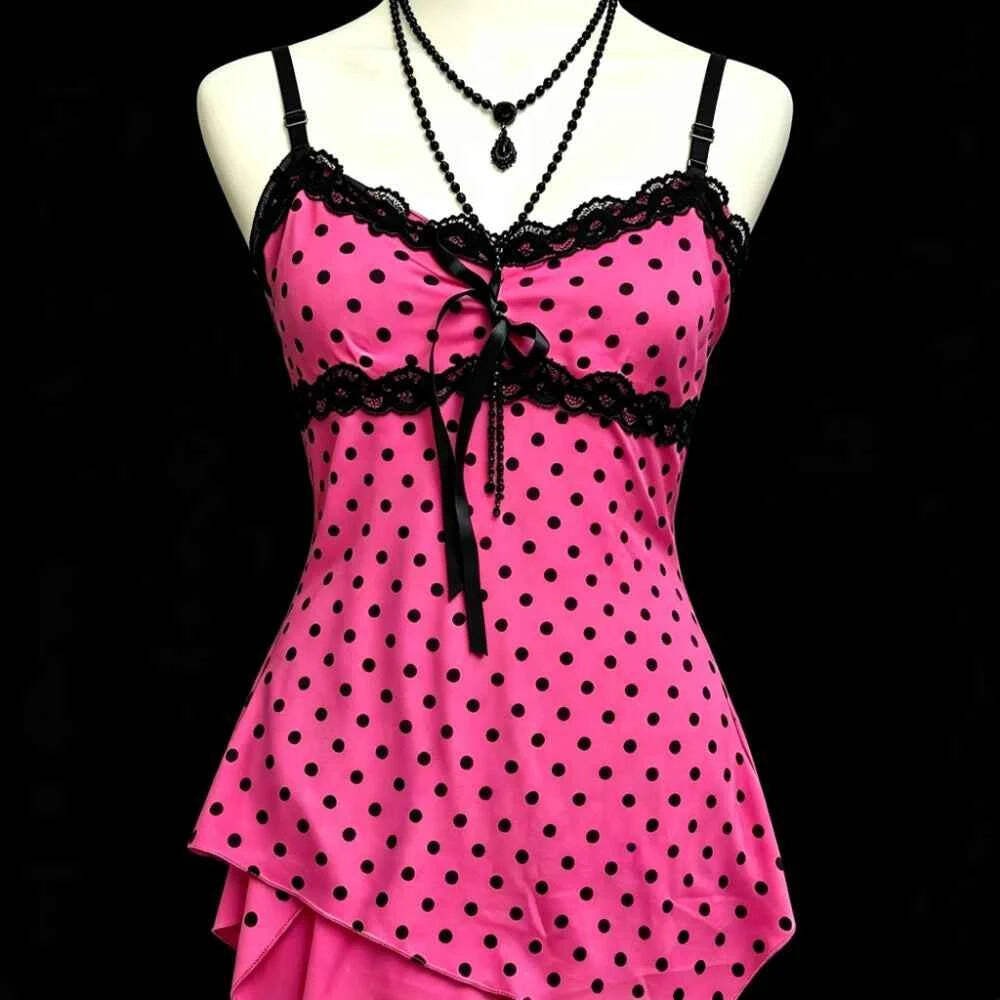 2000s American Vintage Sexy Leopard Camis Y2k Harajuku Slim Lace Patchwork Tanks