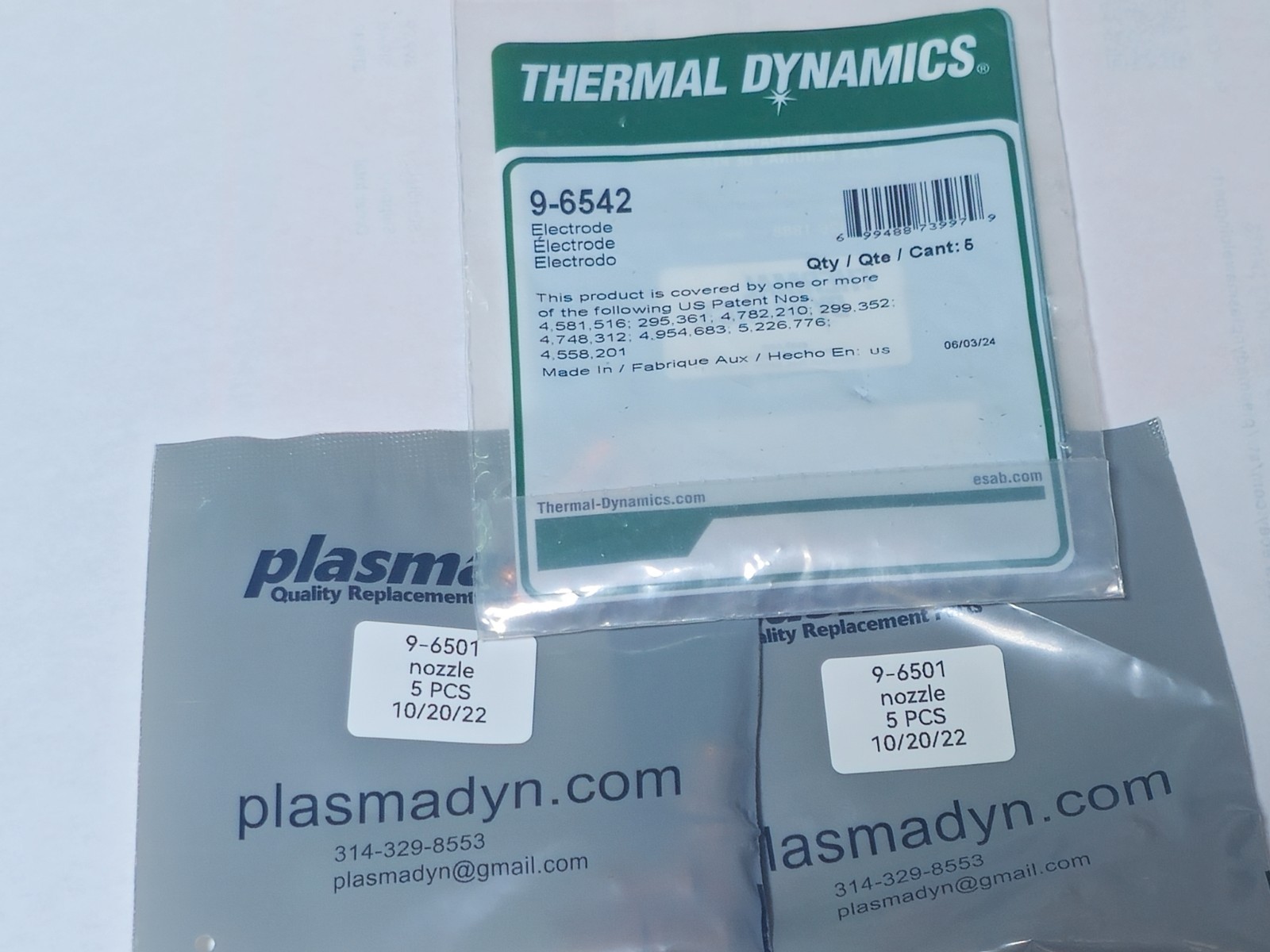 15pc - Original Thermal Dynamics 5pc x 9-6542 Electrodes + 10pc 9-6501 Nozzles 15pc - Original Thermal Dynamics 5pc x 9-6542 Electrodes + 10pc 9-6501 Nozzles