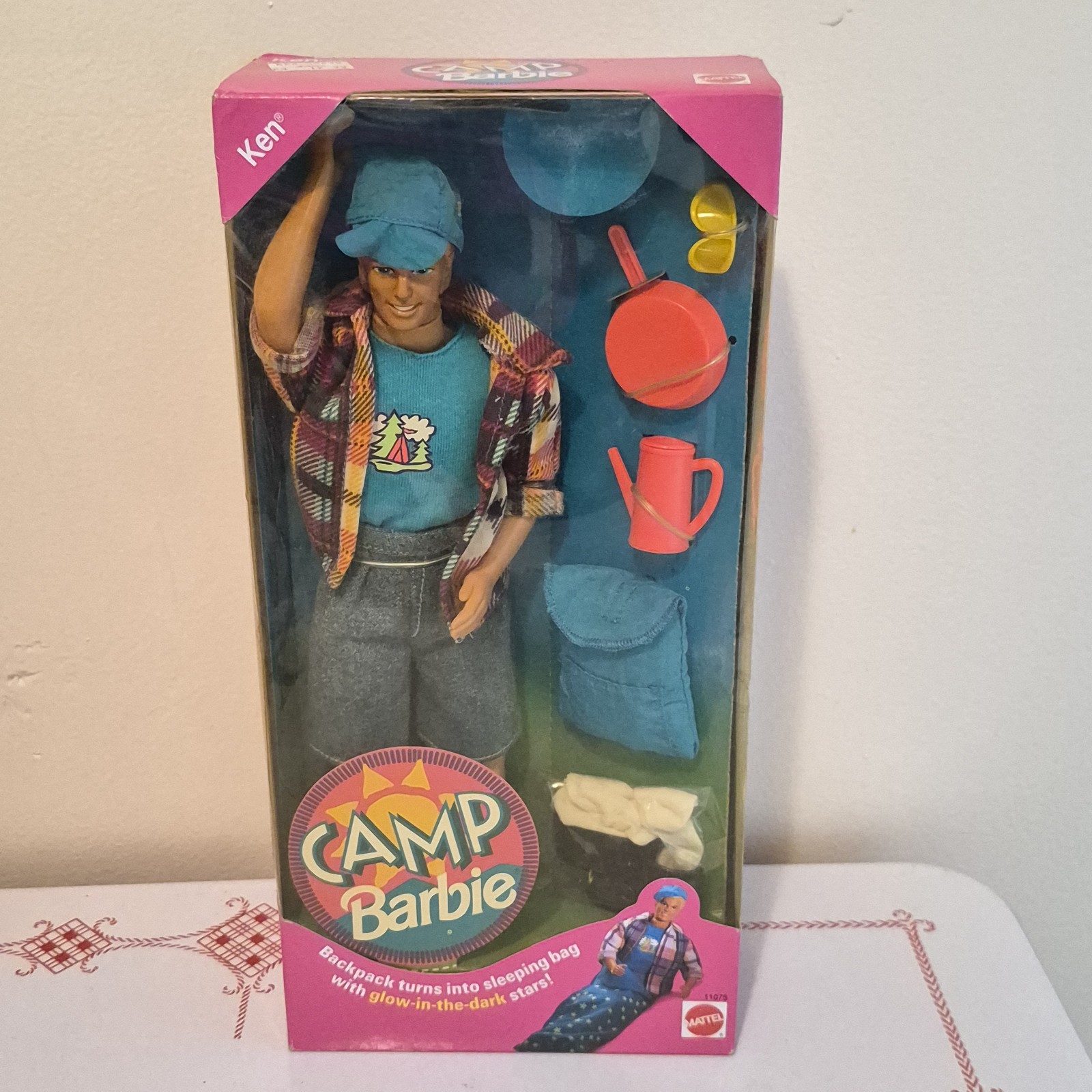 Vintage 1993 Camp Barbie Ken Doll NIB Sealed New In Box Mattel 11075 Glow Stars