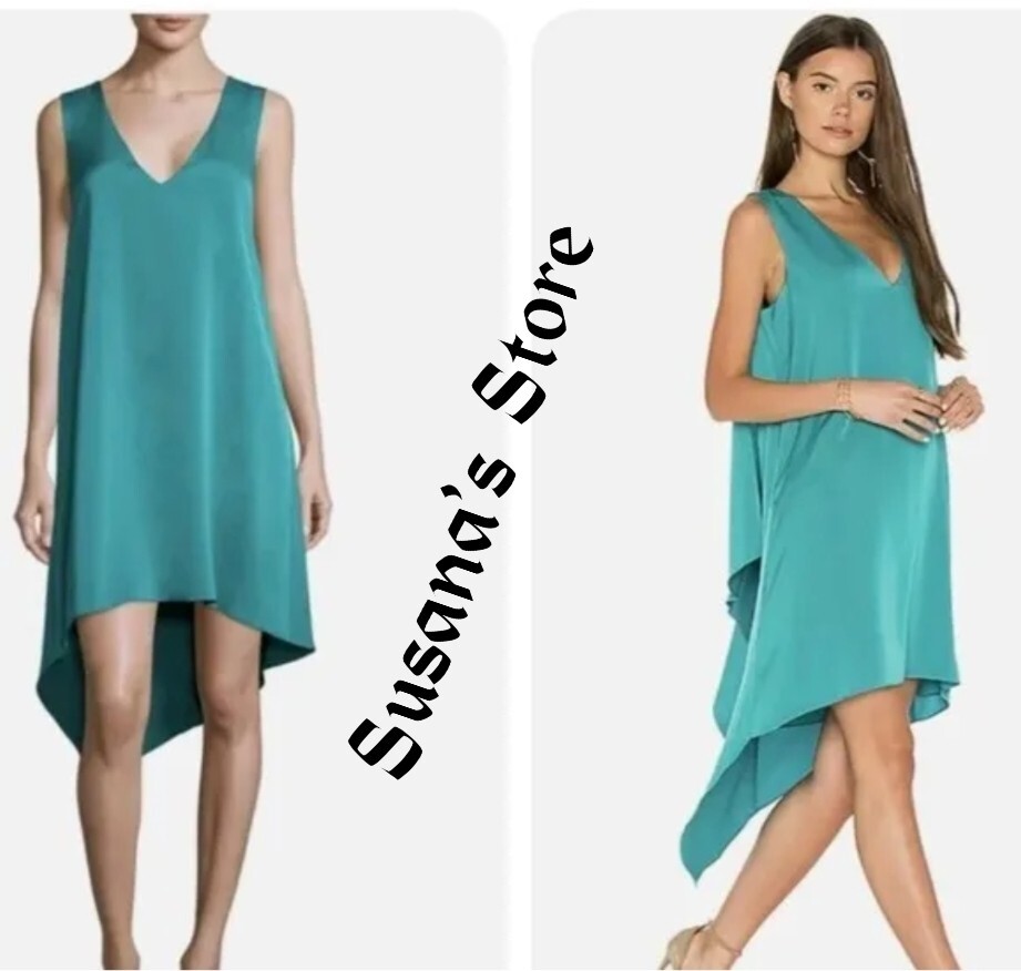 NWT BCBG MAXAZRIA SIZE M SHANA SATIN ASYMMETRIC SHIFT DRESS STUNNING $228