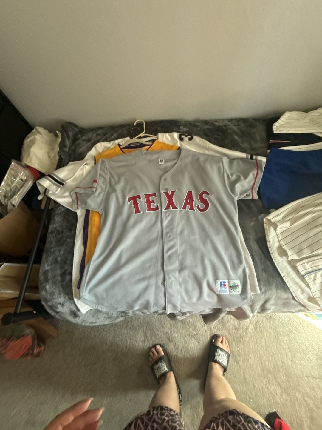 Russell Athletic Texas Rangers Jersey Size 52 Gray Baseball MLB Russell Athletic Texas Rangers Jersey Size 52 Gray Baseball MLB