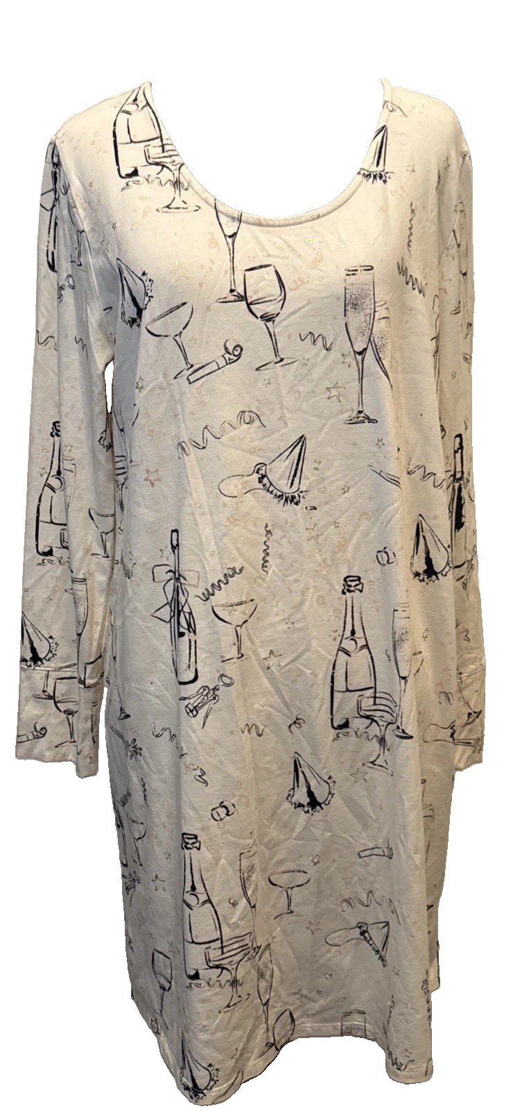 Soma Nightgown Sleepshirt Size MEDIUM Ivory Champagne Loungewear Long Sleeve Soma Nightgown Sleepshirt Size MEDIUM Ivory Champagne Loungewear Long Sleeve