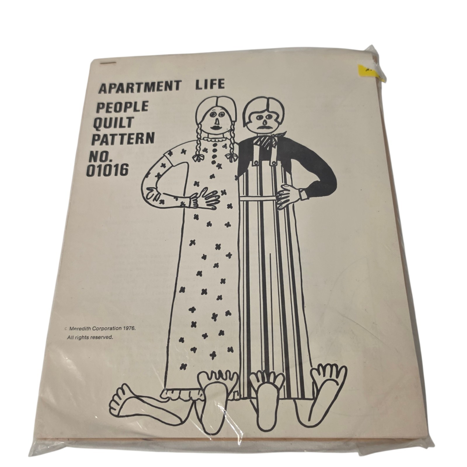 Vintage 1976 Apartment Life People Quilt Pattern 01016 Folk Art Doll Sewing