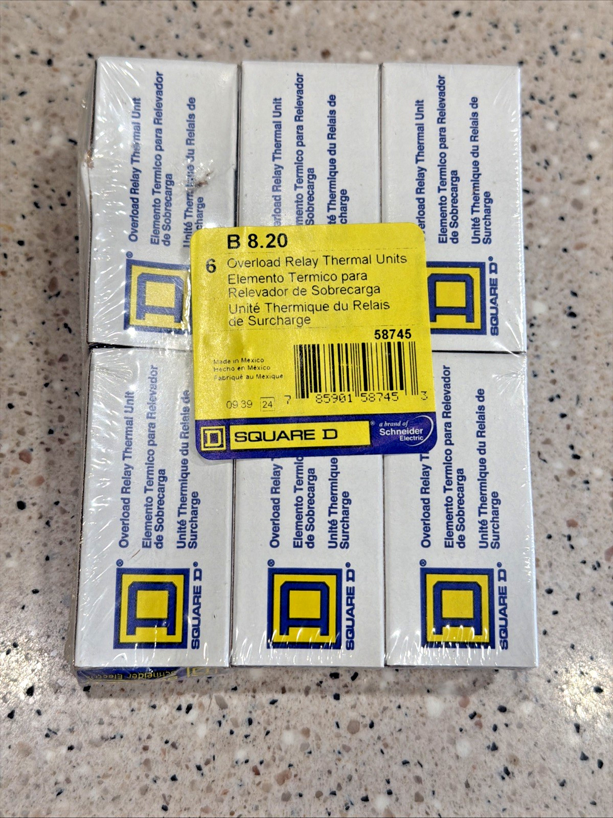 LOT OF 6 Square D B8.20 B 8.20 Alloy Thermal Unit for Overload Protection Relay