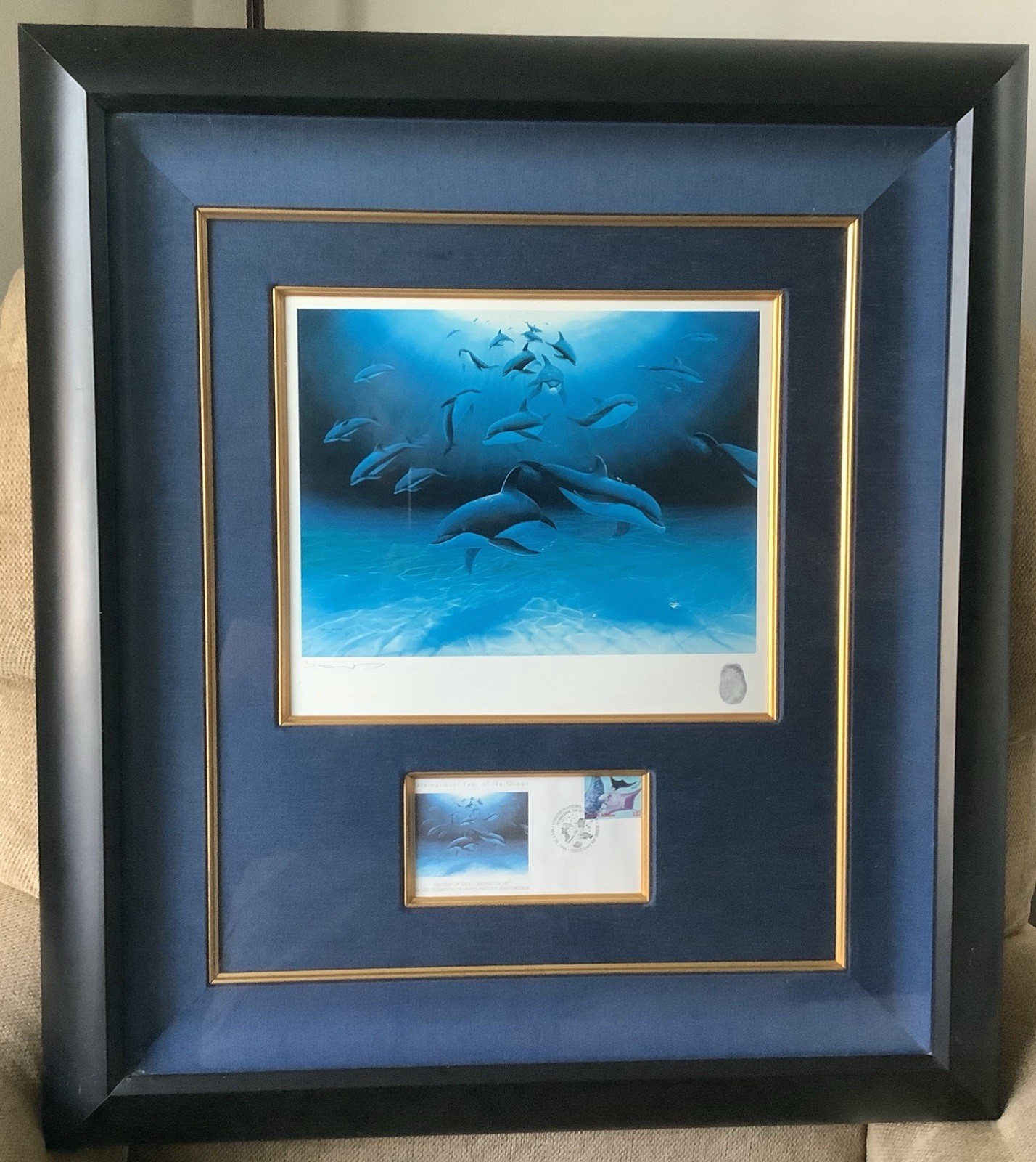 Robert Wyland Embraced By The Sea Framed Signed Serigraph Artist Proof #81 of 98
