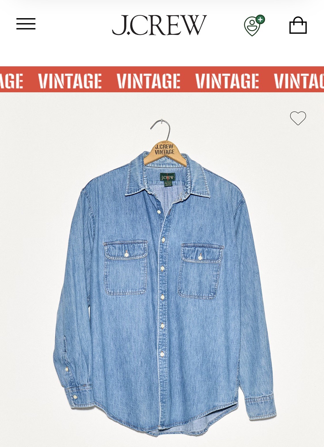 Vintage 90’s J. Crew Denim Shirt - From J Crew’s Latest Drop Made in USA Large