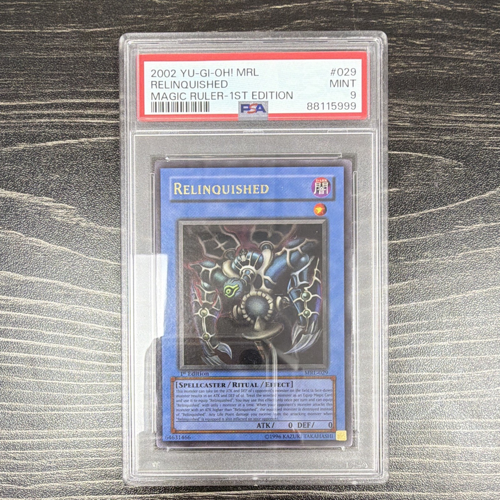 Yu-Gi-Oh Relinquished MRL-029 Magic Ruler 1st Ed Ultra Rare PSA 9 2002 Yu-Gi-Oh Relinquished MRL-029 Magic Ruler 1st Ed Ultra Rare PSA 9 2002