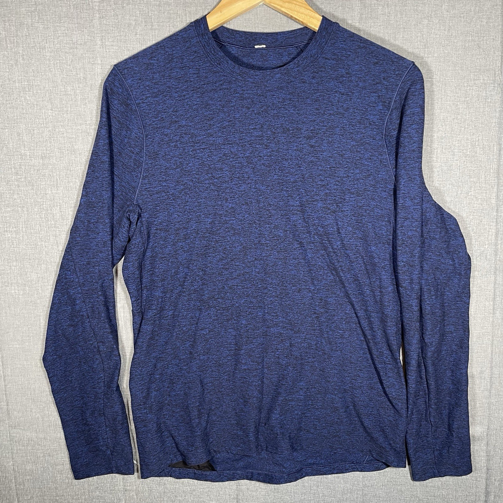 Lululemon Surge Warm Long Sleeve Pullover Mens S Heather Navy Stretch Pocket