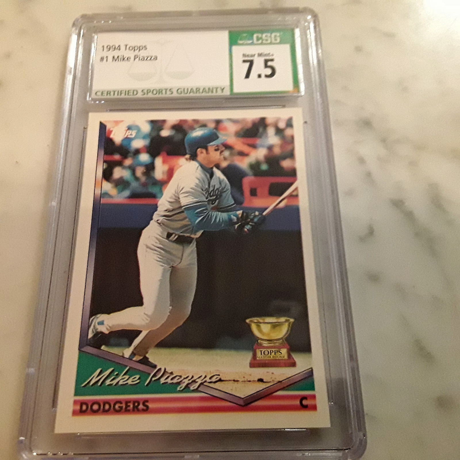 1994 Topps Mike Piazza Card #1 CSG 7.5 All Star Rookie (HOF) 1994 Topps Mike Piazza Card #1 CSG 7.5 All Star Rookie (HOF)