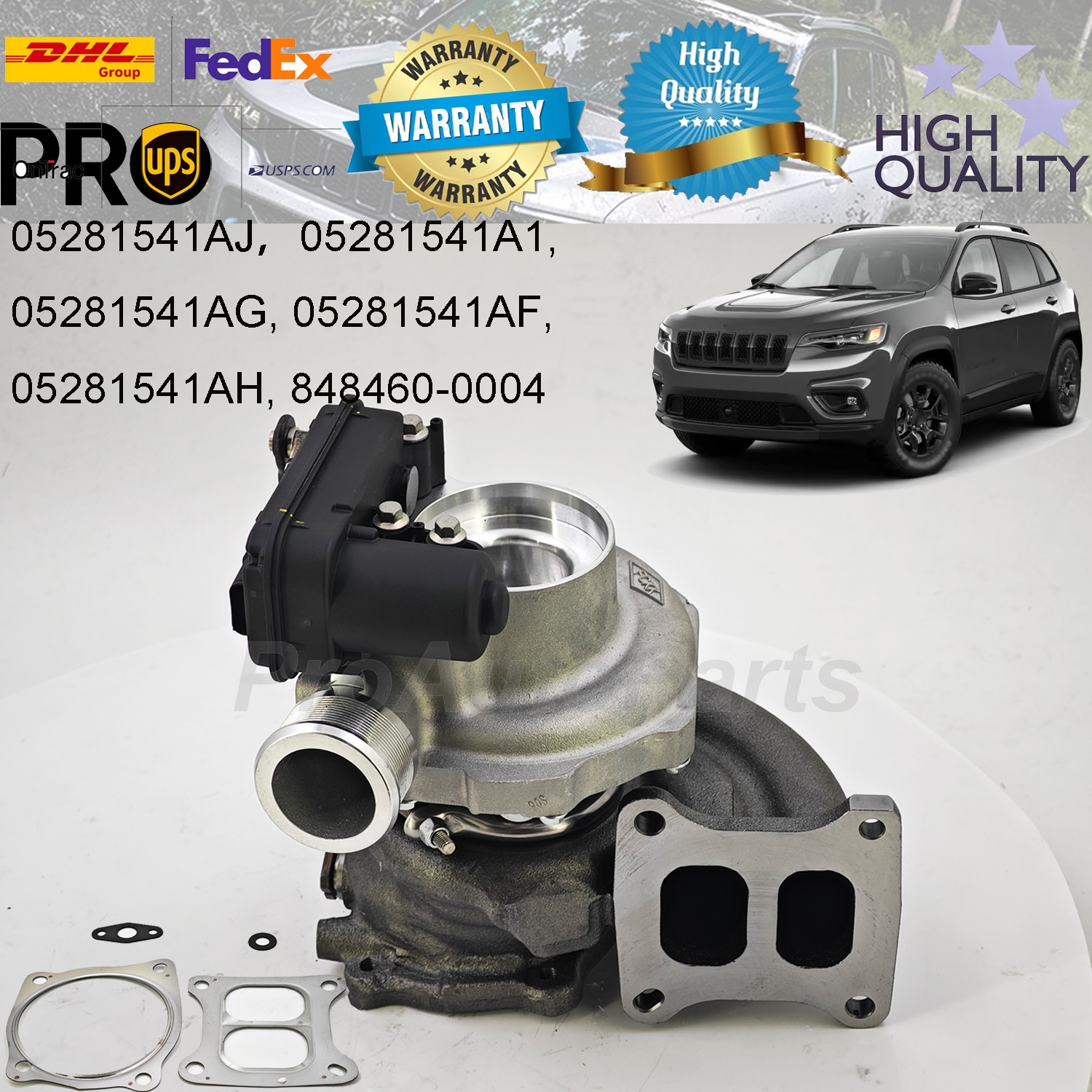 NEW Turbocharger for 2019-2023 Jeep Cherokee 2.0L Turbo 05281541AJ 848460-0004 NEW Turbocharger for 2019-2023 Jeep Cherokee 2.0L Turbo 05281541AJ 848460-0004