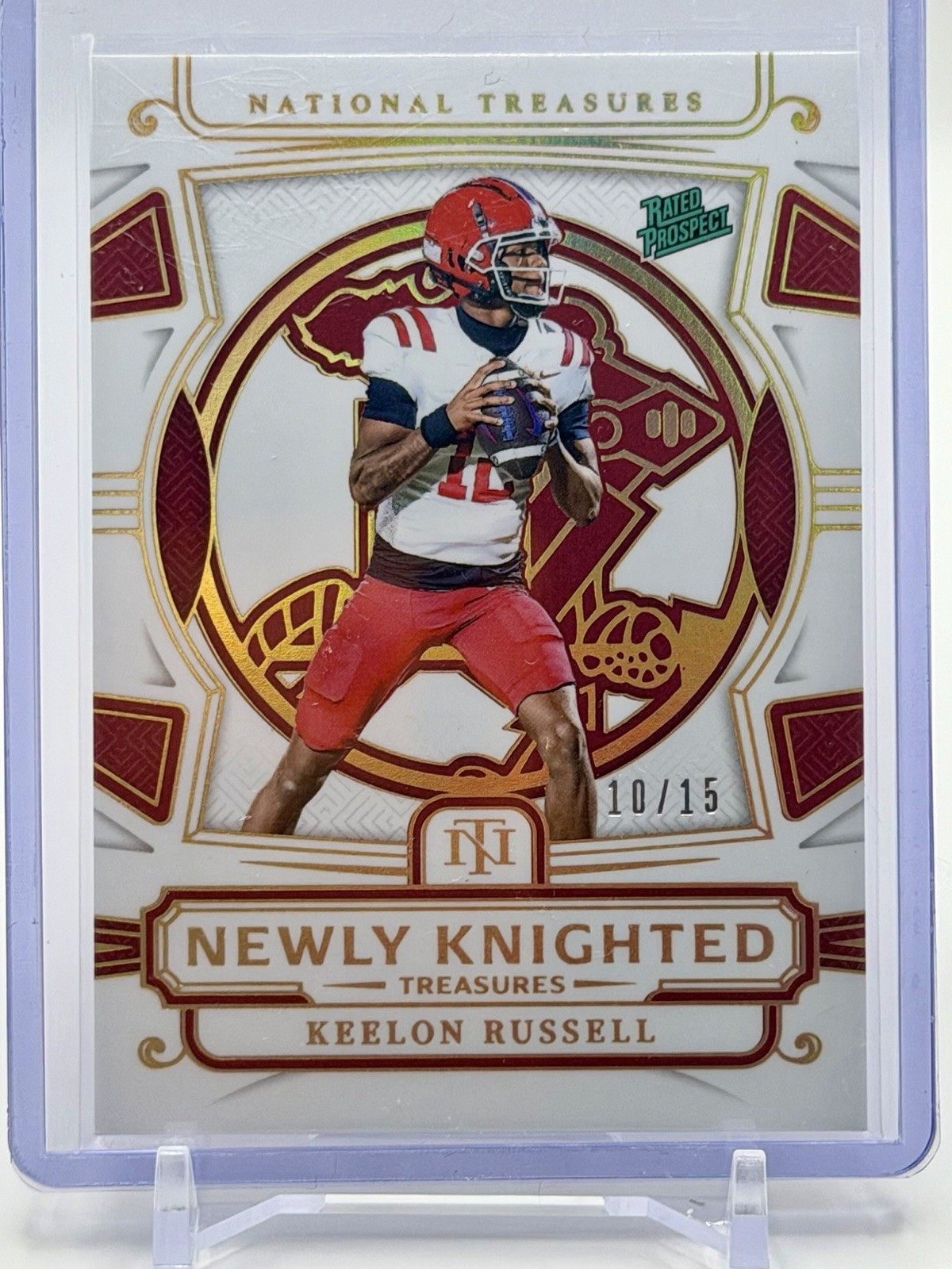 KEELON RUSSELL RC 2025 NATIONAL TREASURES GOLD /15 Alabama 5 Star Rated Prospect