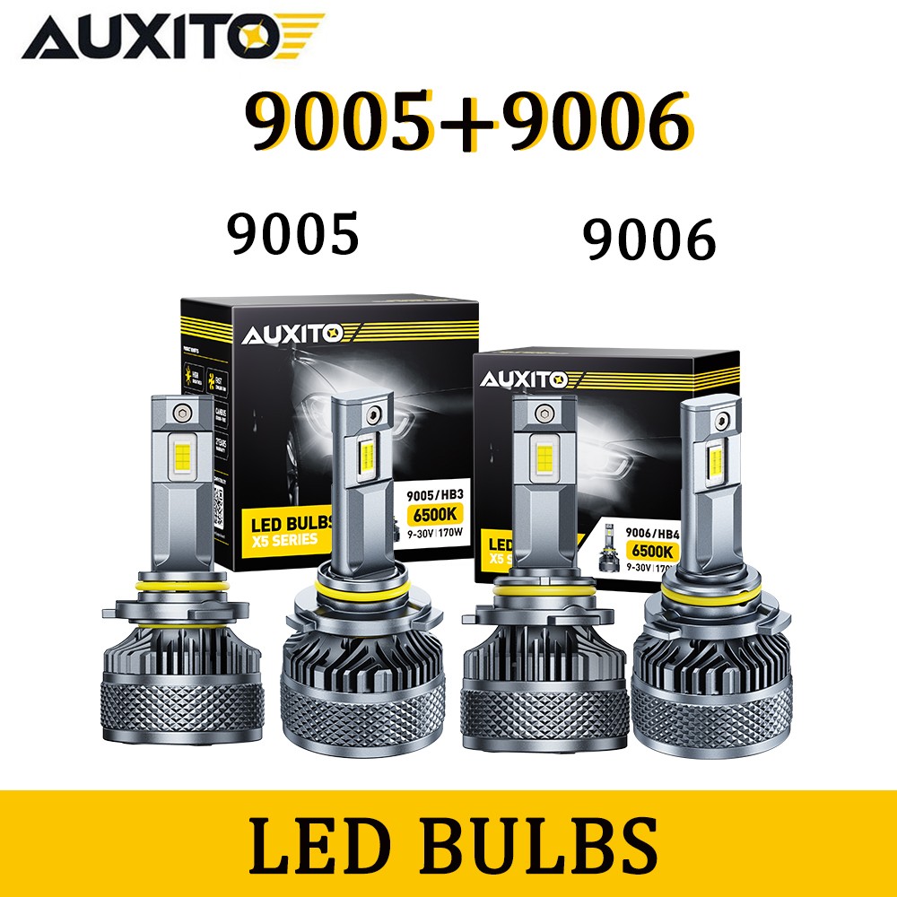4PCS AUXITO 9005 9006 Combo LED Headlight High Low Beam Bulbs 6500K Cool White