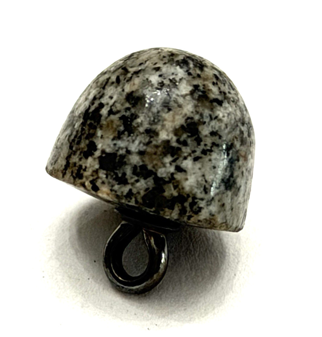 Vintage DOMED GRANITE Stone Button - 1/2\