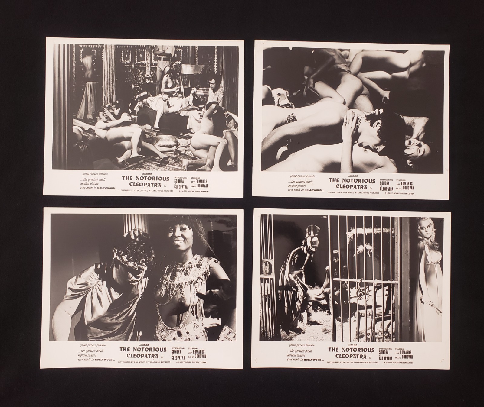 THE NOTORIOUS CLEOPATRA HARRY NOVAK SEXPLOITATION 1970 Lot Of 4 B&W Photo Stills THE NOTORIOUS CLEOPATRA HARRY NOVAK SEXPLOITATION 1970 Lot Of 4 B&W Photo Stills