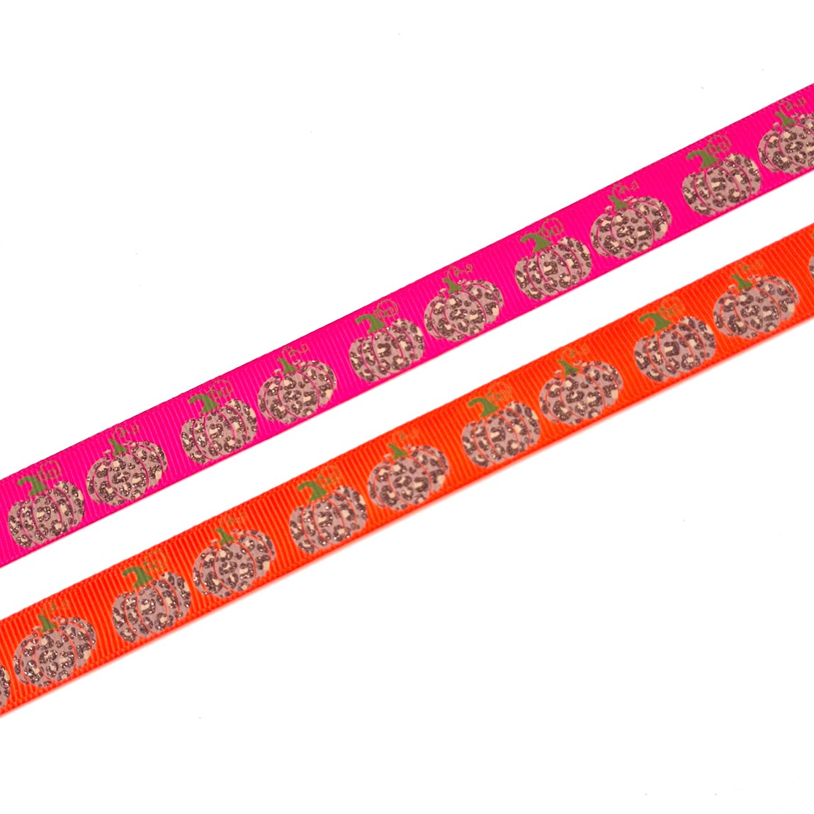 Leopard Pumpkins Bright Colors Grosgrain Ribbon