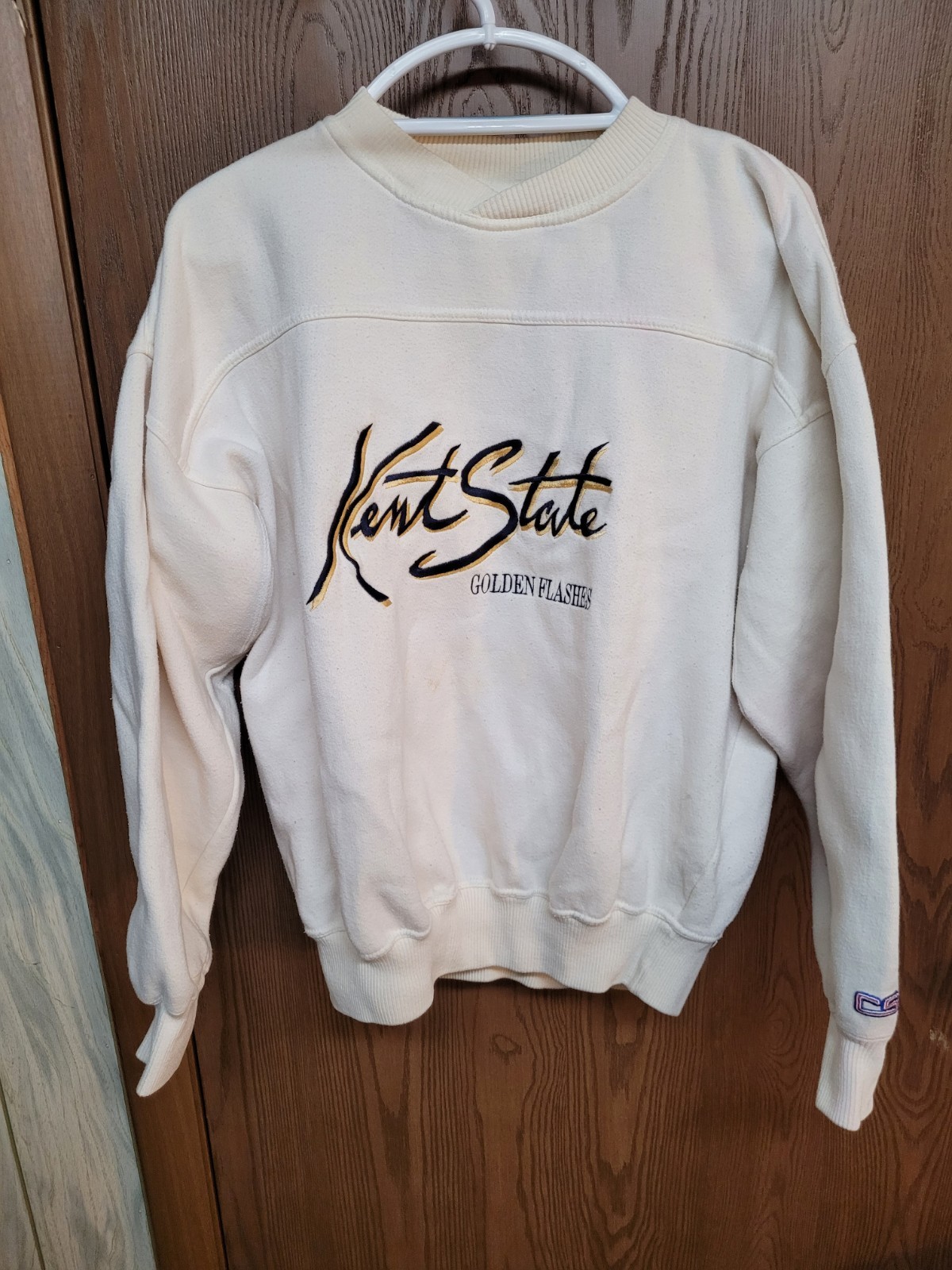 Vintage Kent State Golden Flashes Crewneck Sweatshirt Large Off-white--Stains
