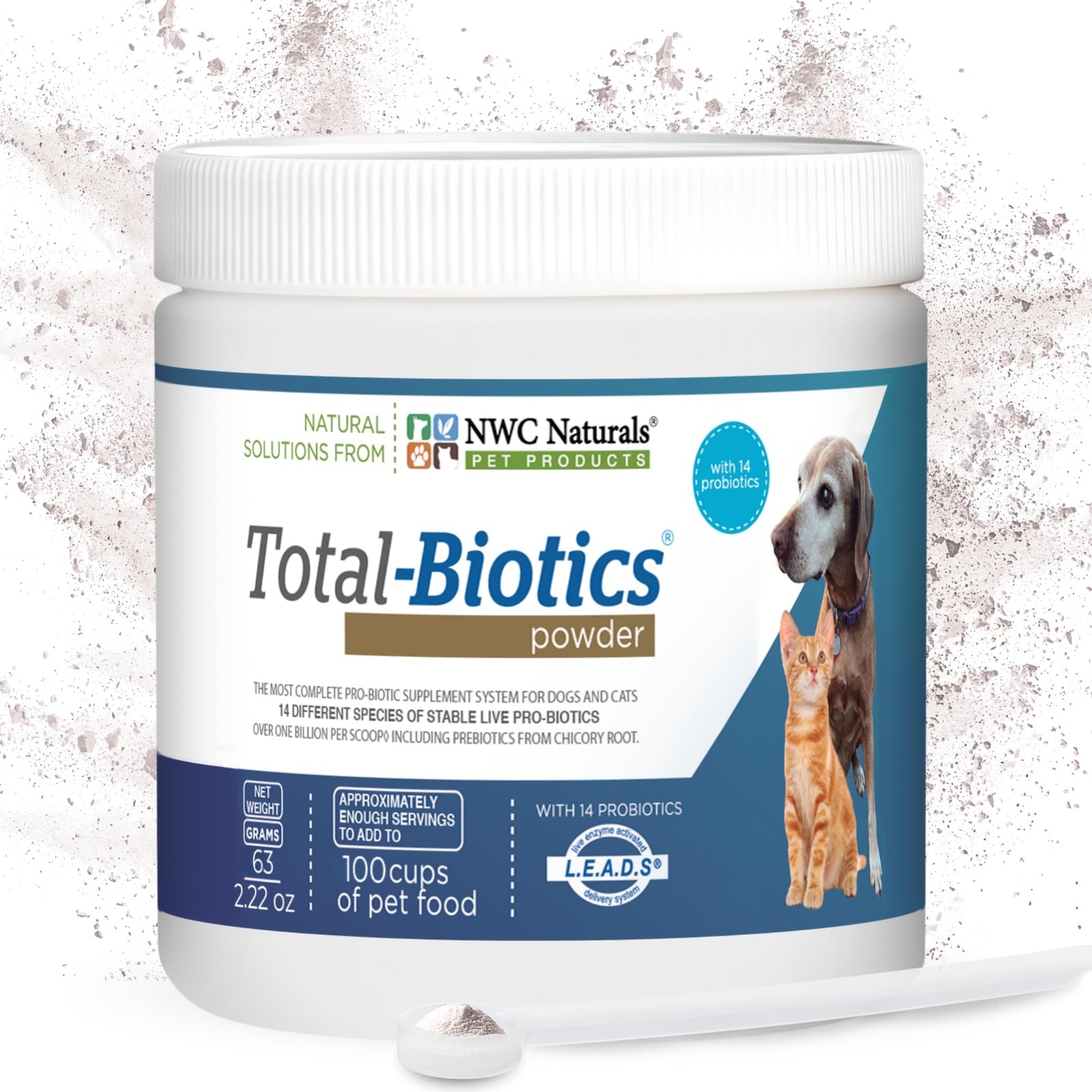 NWC Naturals Total-Biotics, Cat Dog Probiotics for Digestive Health with NWC Naturals Total-Biotics, Cat Dog Probiotics for Digestive Health with