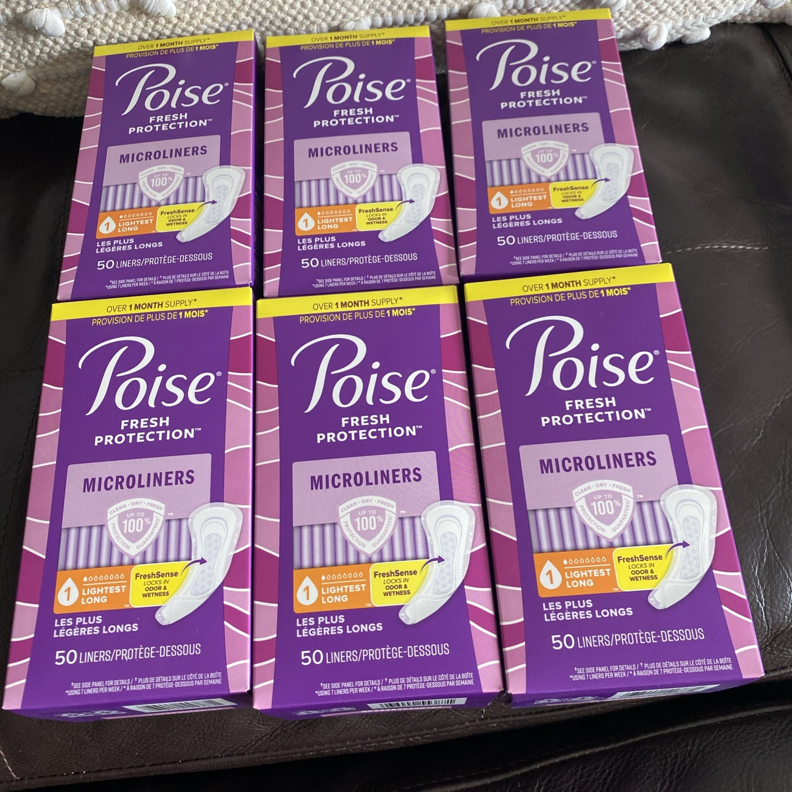 Lot Of 6 Poise Fresh Protection Long Lightest Microliners 1 Drop 300 Count Lot Of 6 Poise Fresh Protection Long Lightest Microliners 1 Drop 300 Count