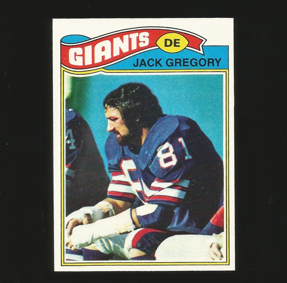 1977 Topps Football Card Number 519 Jack Gregory New York Giants #519 NY