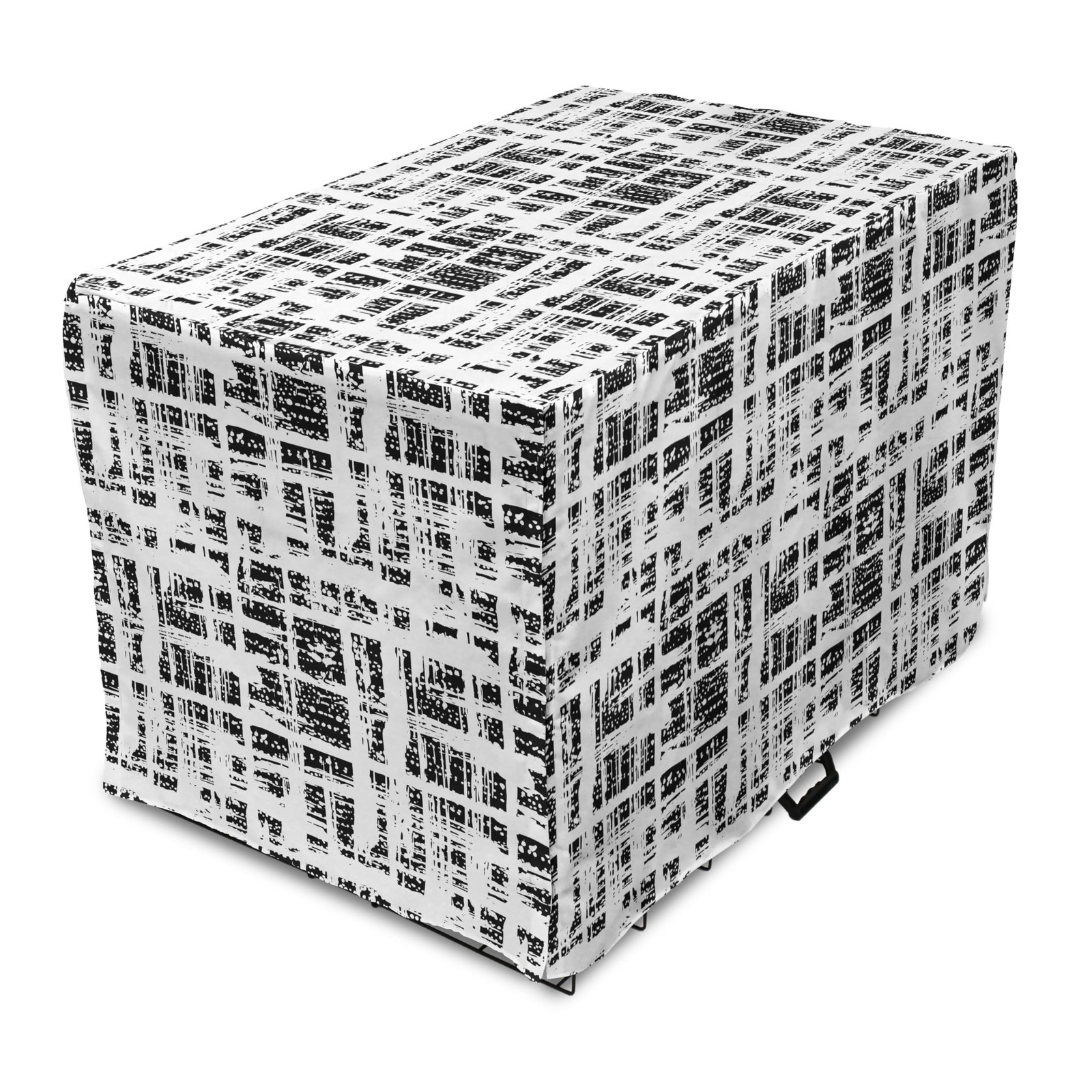 Ambesonne Black and White Dog Crate Cover, Watercolor Stained Pattern Tie Dye...