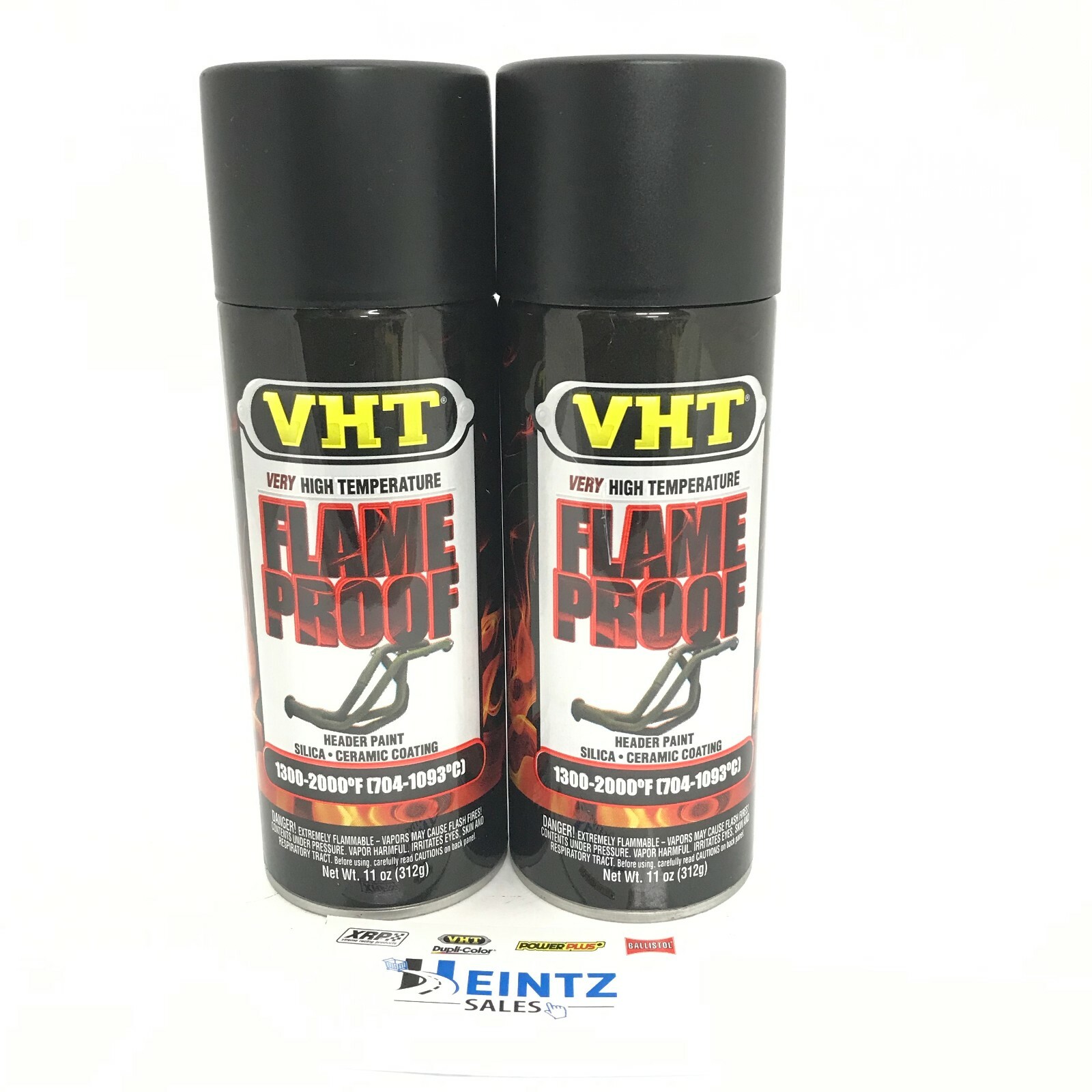 VHT SP102-2 PACK FLAT BLACK High Temperature Flame Proof Header Paint - 11 oz
